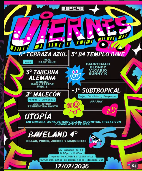 VIERNES EN BEFORE CLUB CHAPINERO/BTA